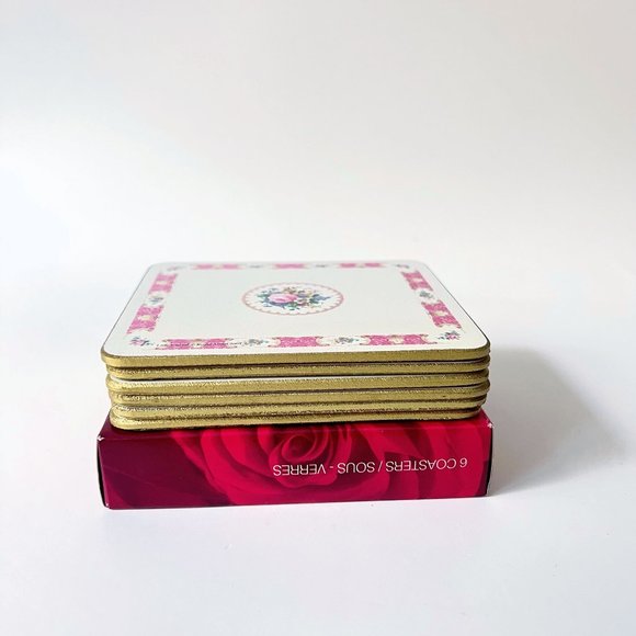 ✨2/$80, 3/$110✨Royal Albert Lady Carlyle Cork back Coasters - Set of 6 ,Y2K - Picture 6 of 11